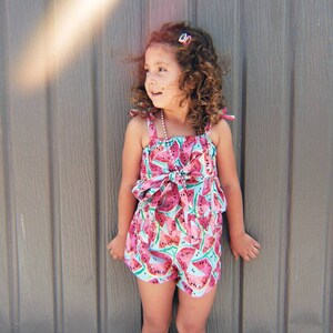 Watermelon romper with bow details