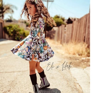 Girl’s Edward beetle juice twirl dress