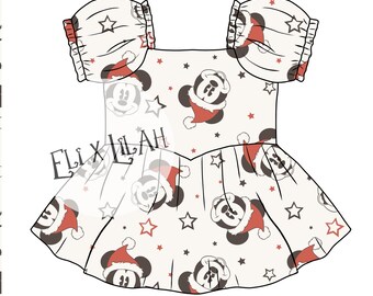 Girl’s “mouse Christmas” mini length dress