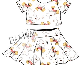 Girls spooky ghost crop top & skirt