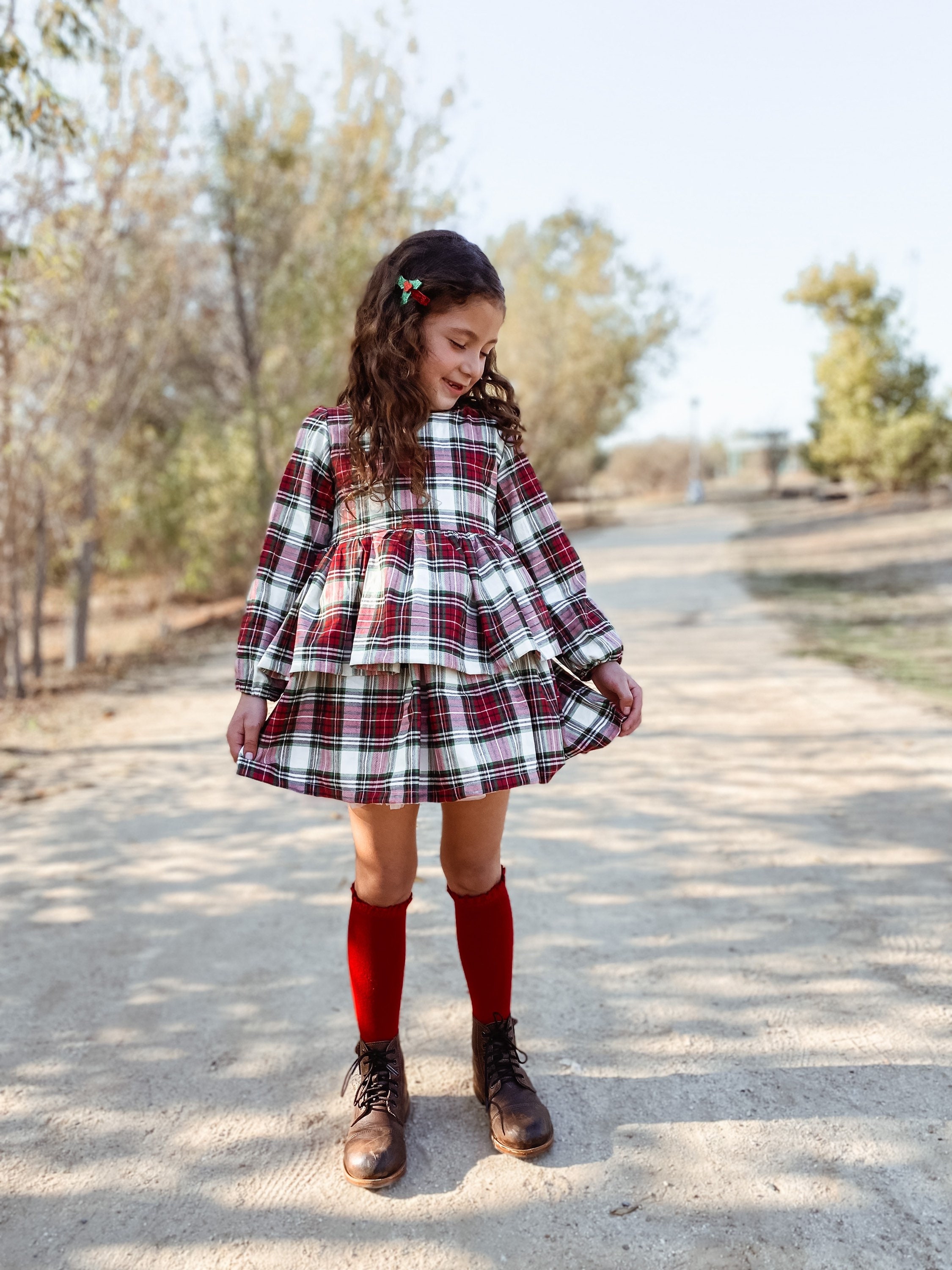 girls fall plaid dress Corduroy Plaid Dress
