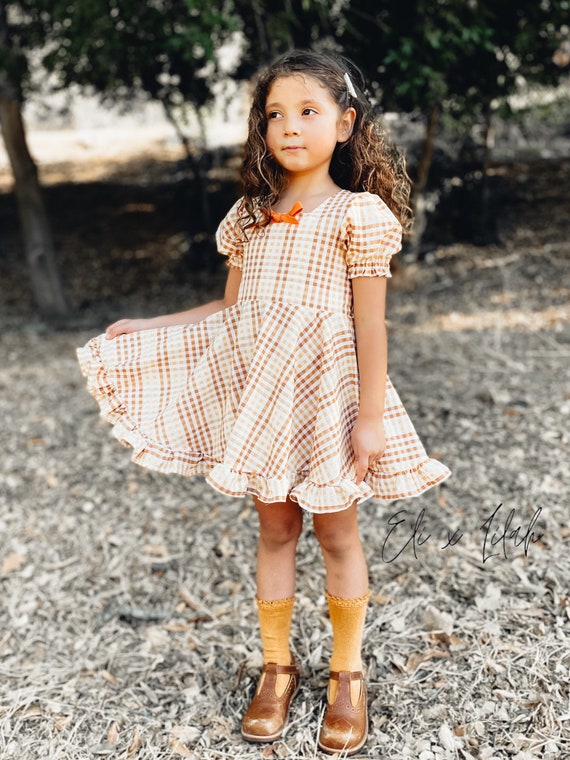 Plaid hot sale ruffle dress