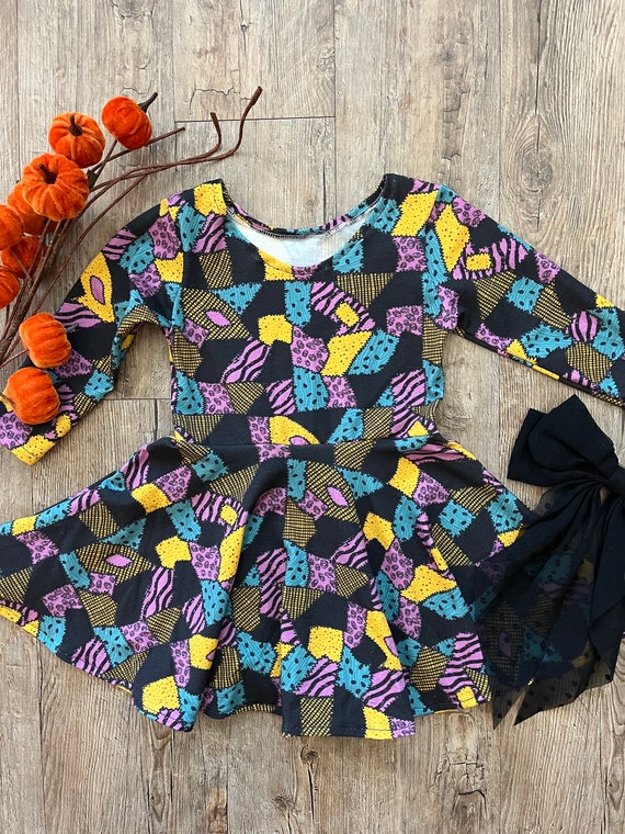 nightmare before christmas twirl dress Girl's Nightmare Before Christmas Sally Inspired Twirl Dress