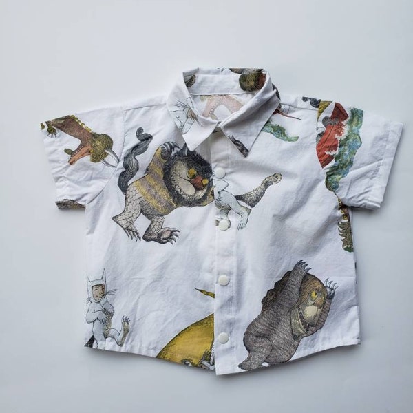 Boy's where the wild things are button down shirt