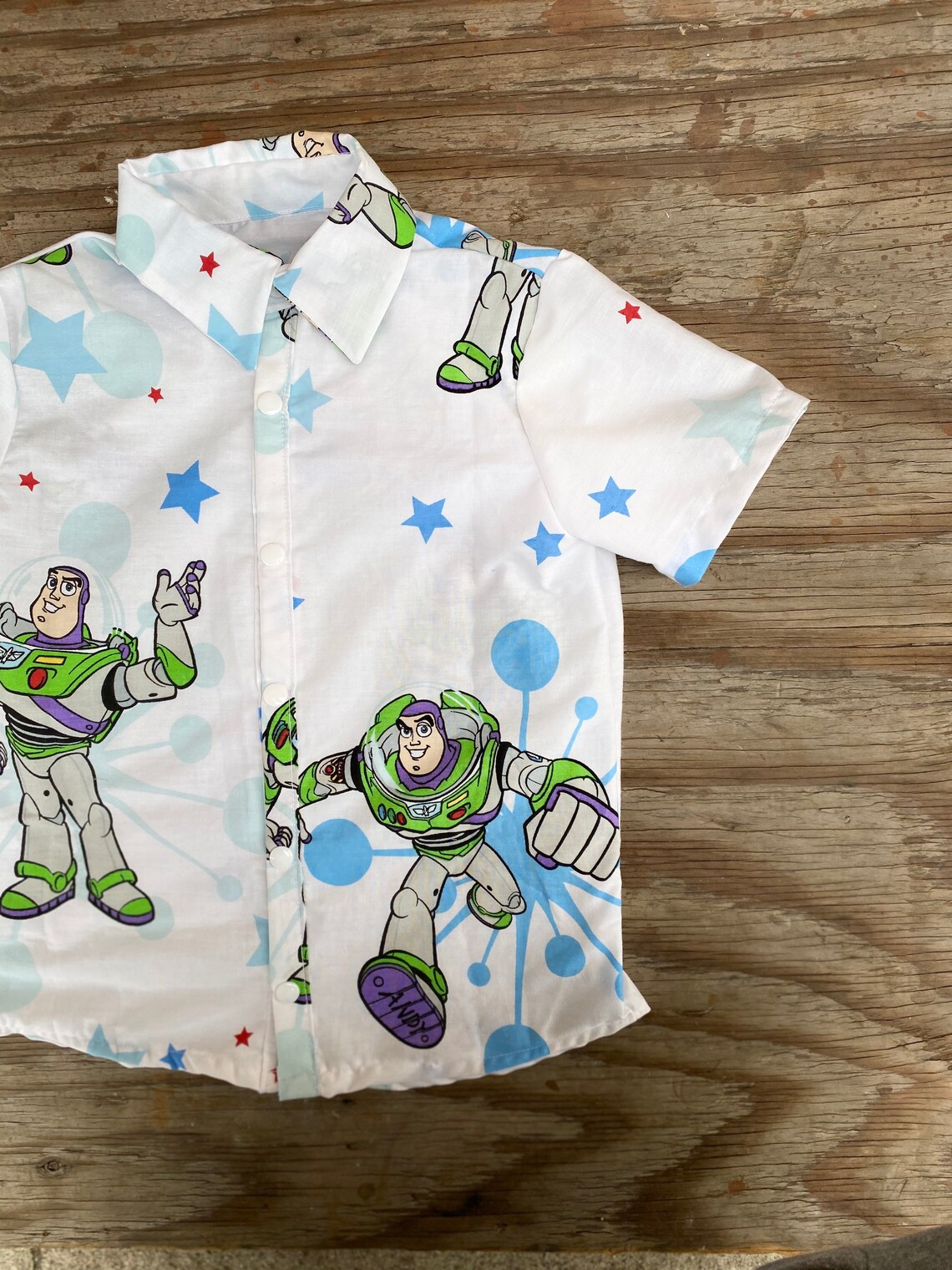 Boy's Space Ranger Buzz Toy story button up | Etsy