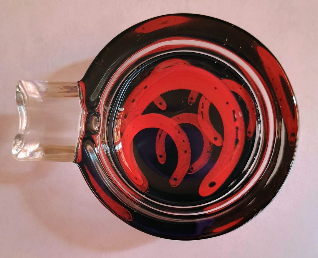 Vintage Marlboro Single Cigarette Art Glass Ashtray