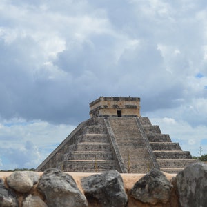 Maya. Pyramid. Fantastic. Mayan Pyramid Mexico. Unusual Angle. Ancient. Old History. Mayan Heritage. Stone Oyramid. Printable Art. Original.