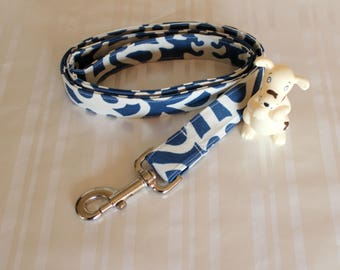 Hundeleine, blau und weiß Hund Leine, 1" Hundeleine, stilvolle Hundeleine, Hund Blei, jede Länge Hundeleine, Stoff Leine, Baumwollleine