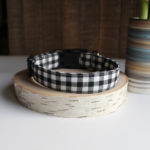 Schwarzweißes Hundehalsband, Checker-Hundehalsband, trendiges Hundehalsband, handgefertigtes Hundehalsband, benutzerdefiniertes Hundehalsband, verstellbares Hundehalsband, Haustier-Geschenke