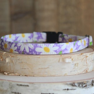 Cat Collar, Purple Cat Collar, Breakaway Collar, Floral Cat Collar, Small Dog Collar, Kittens, Non-Breakaway Collar,Tiny Dog,Pet Gifts,Daisy
