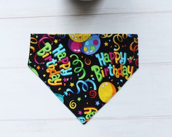 Bandanas para cães, bandanas para gatos, bandanas de feliz aniversário, bandanas sobre a gola, lenços para cães, bandanas fofas, bandanas pretas, lenços para gatos, presentes para animais de estimação