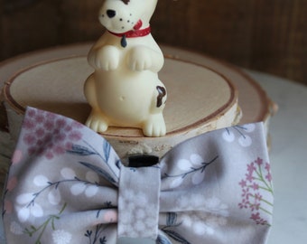 Dog Collar Bow Tie, Gray Cat Bow Tie, Floral Doggie Bow Tie, Gingham Bow Tie, Cat Collar Bow Tie, Pet Accessories, Pet Gifts, Pet Bow Ties