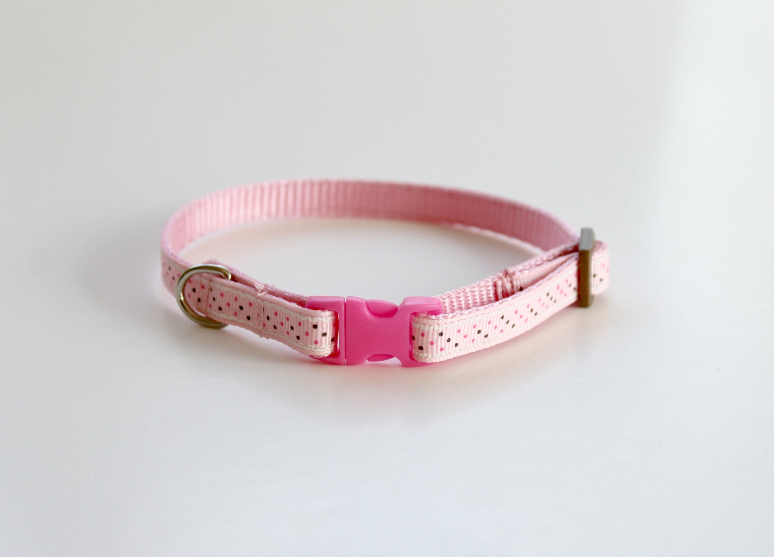 Cat Collar Pink Cat Collar Kitten Collar Cute Collar Polka Etsy