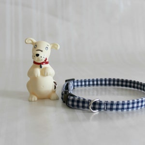 Cat Collar, Navy Gingham Cat Collar, Blue Cat Collar, Kitten Collar, Cute Cat Collar, Custom Pet Collar, Small Dog Collar, Simon Collar