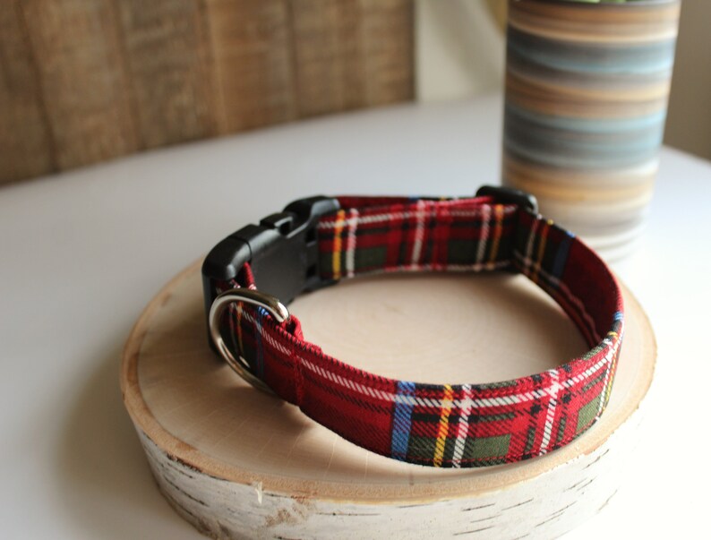 Red Dog Collar Red Plaid Dog Collar Trendy Dog Collars Etsy