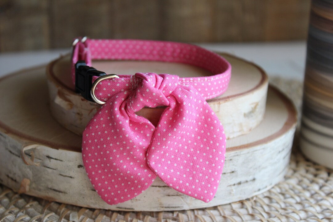 Cat Collar, Cat Collar With Bunny Ear Bowtie, Breakaway Cat Collar