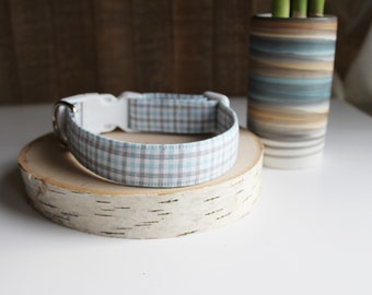 Collar gris para perro, collar gris a cuadros para perro, collares modernos para perros, collares para mascotas hechos a mano, collar personalizado para perro, collares ajustables para perros, regalos para mascotas, perros