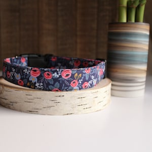 Dog Collar, Blue Dog Collar, Floral Dog Collar, Trendy Dog Collar, Cute Dog Collar, Adjustable Dog Collar, Pet Gifts, Dog Gifts, Small Dog