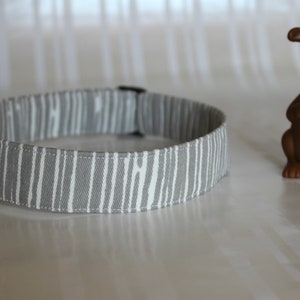 Stripe Print Dog Collar,Gray and White Stripe Dog Collars, Dog Collars, Custom Dog Collar,Adjustable Dog Collar,Gifts for Pets, Lucas Collar