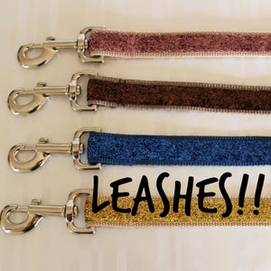 Dog Leash, Blue Glitter Leash, Pet Leash, Custom Dog Leash, Cute dog Leash, Small Dog Leash,1&quot; Dog Leash, Dog Lead,  Dog Leash, Fabric Leash
