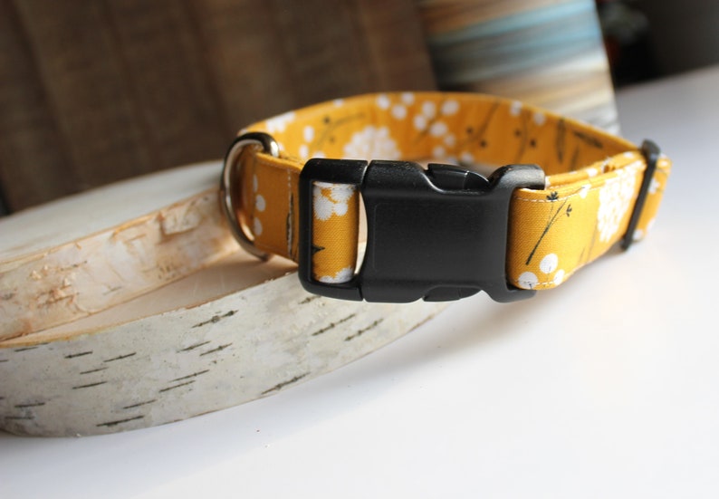 Yellow Dog Collar Floral Print Dog Collar Cute Collars Etsy