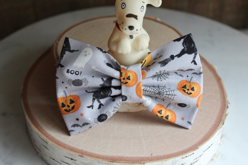 Halloween Dog Collar Bow Tie, Pumpkin Cat Bow Tie, Fall Doggie Bow Tie, Black Witches Bow Tie, Pet Accessories, Pet Gifts,Halloween Bow Ties image 3