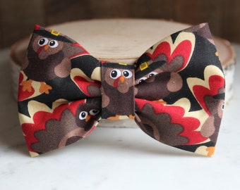 Dog Bow Tie, Thanksgiving Turkey Bow Tie, Brown Dog Bow Tie, Turkey Theme Bow Tie, Fall Cat Bow Tie, Cat Bow Tie, Pet Accessories, Pet Gifts