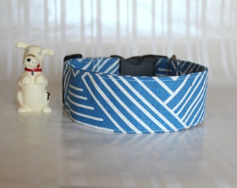 Blaues Hundehalsband, blaues und weißes Hundehalsband, Hundehalsband, kundenspezifisches Hundehalsband, justierbares Hundehalsband, Haustier-Halsband, Geschenke für Haustiere, aaron-Halsband