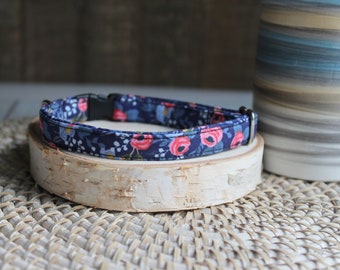 Cat Collar, Blue Cat Collar, Breakaway Collar, Floral Cat Collar,  Rifle Paper Co®,Small Dog Collar, Kittens, Non-Breakaway Collar,Pet Gifts