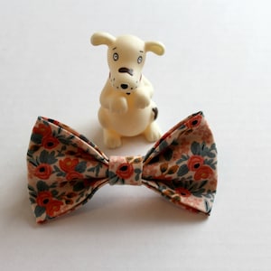Dog Collar Bow Tie, Cat Bow Tie, Coral Floral Doggie Bow Tie, Garden Bow Tie, Cat Collar Bow Tie, Pet Accessories, Pet Gifts, Pet Bow Ties