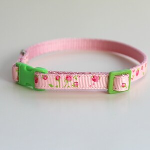 Cat Collar, Kitten Collar, Pink Cat Collar, Cute Collar,Floral Collar, Pink and Green Cat Collar, Cute Cat Gift, Breakaway Collar, Pet Gifts