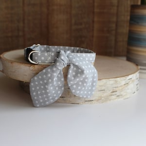 Cat Collar, Cat Collar with Bunny Ear Bowtie, Breakaway Cat Collar, Gray Cat Collar, Cute Cat Collar, Small Dog Collar, Kitten, Pet Gifts