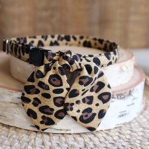 Collier pour chat, Collier pour chat avec nœud papillon oreilles de lapin, Collier pour chat échappé, Collier pour chat noir, Collier chat à imprimé animal, Collier personnalisé pour animal de compagnie, petit chien