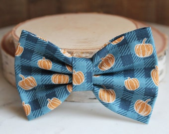 Blue Dog Bow Ties, Pumpkin Dog Bow Ties, Fall Print Cat Bow Ties, Cat Collar Bow Ties, Pet Accessories, Pet Gifts, Pet Bow Ties, Pumpkins