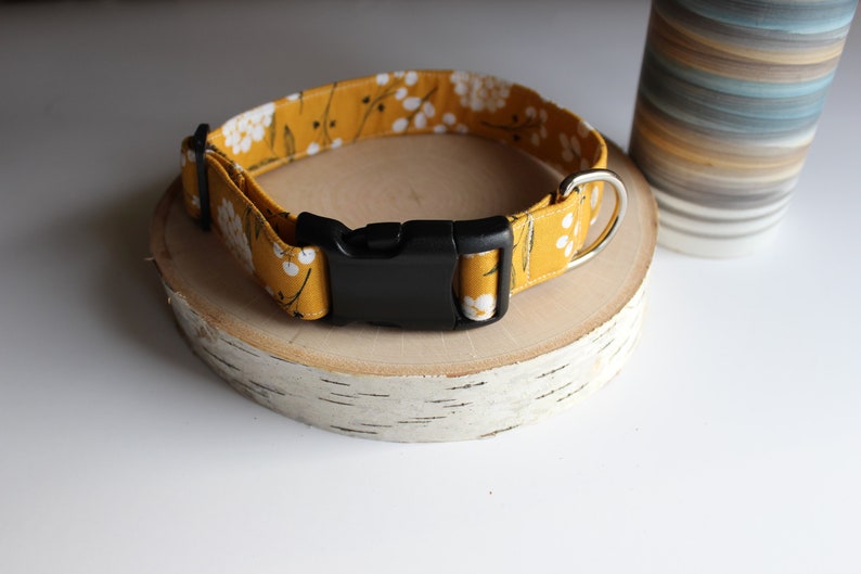 Yellow Dog Collar Floral Print Dog Collar Cute Collars Etsy