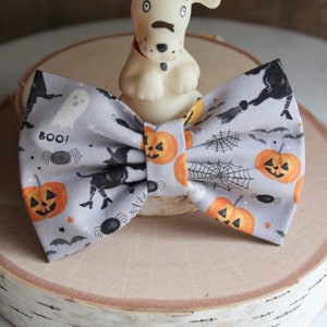 Halloween Dog Collar Bow Tie, Pumpkin Cat Bow Tie, Fall Doggie Bow Tie, Black Witches Bow Tie, Pet Accessories, Pet Gifts,Halloween Bow Ties image 2
