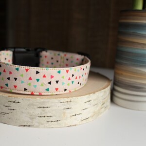 Cream Dog Collar, Geo Print Dog Collar, Cute Collars, Fabric Dog Collar, Trendy Dog Collar, Custom Dog Collar, Pet Gifts, Handmade Collar