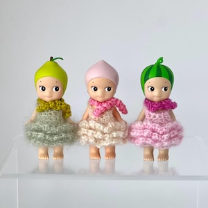 Sonny Angel Handmade Clothes - &quot;Angels in Paris&quot; Dress & Scarf (Customizable Doll Clothes, Collector Gift)