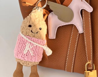 Amuseables Peanut Jellycat Outfits | Handmade Sweater & Crossbody Bag for Jellycat Toys | Custom Outfit Set | Collector Gift