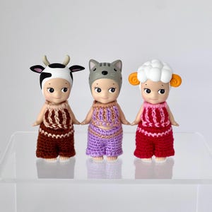 Sonny Angel Handmade Clothes - &quot;Statement Angels&quot; Striped Halter Top & Pant Set (Customizable Doll Clothes, Collector Gift)