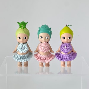 Sonny Angel Handmade Clothes - &quot;Blooming Angels&quot; Halter Top with Beads & Skirt Set (Customizable Doll Clothes, Collector Gift)