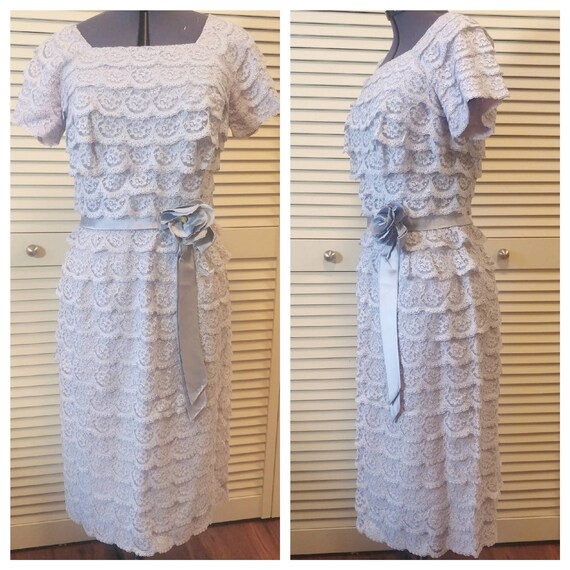 Vintage 50s lace DuBarry cocktail dress S