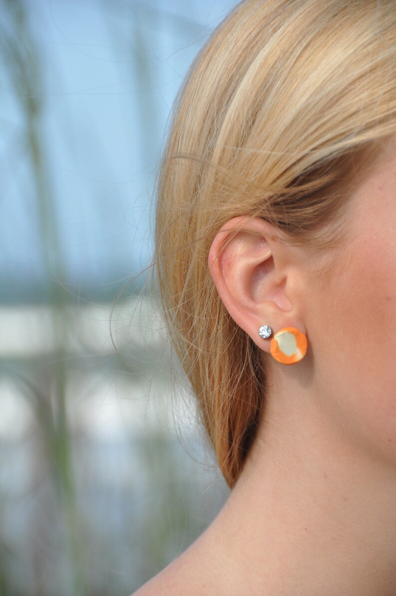 orange Faith studs
