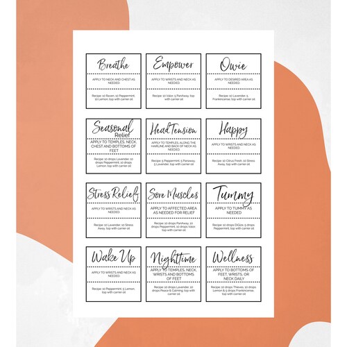 PRINTABLE YOUNG LIVING 5ml Essential Oil Roller Bottle Labels | Etsy