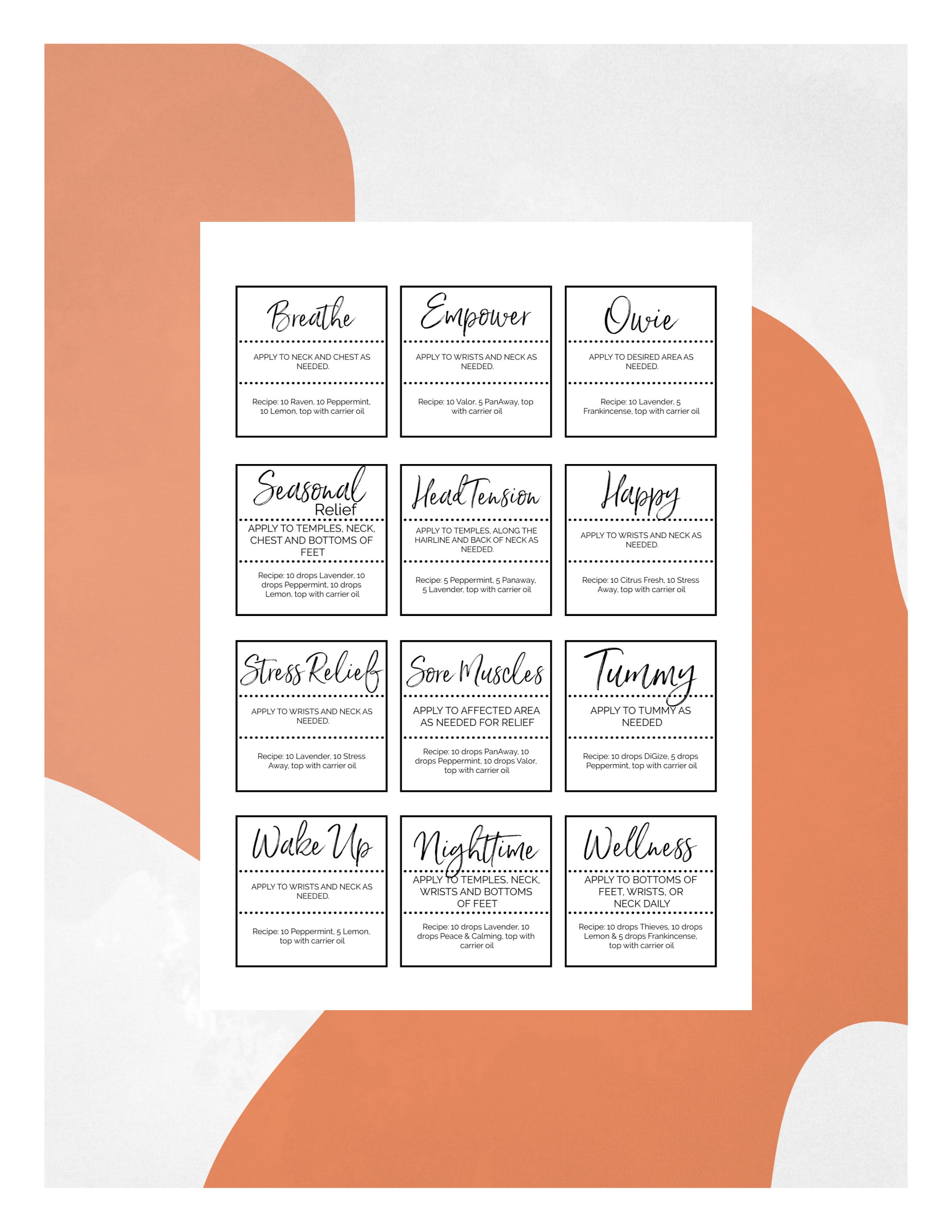 Roller bottle labels diy