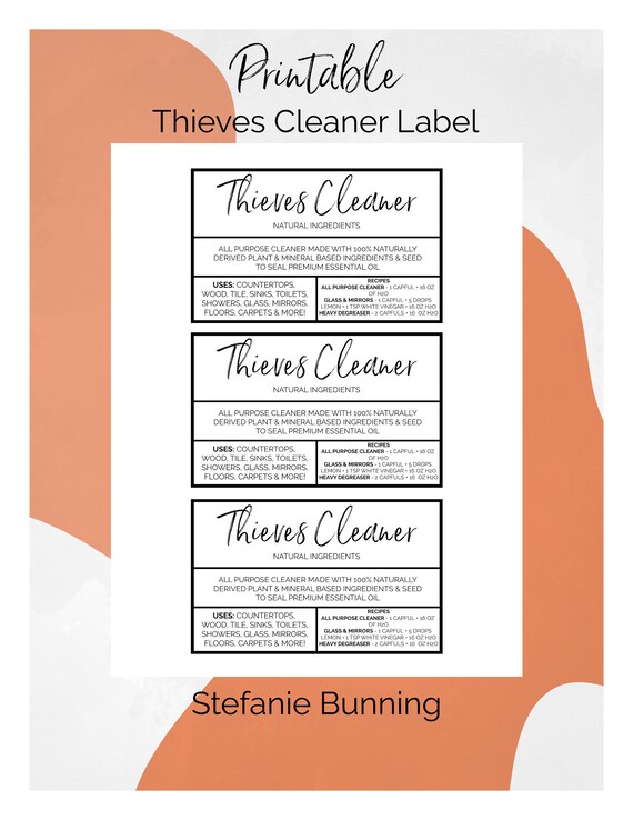 PRINTABLE Thieves Cleaner Label Printable All Purpose Cleaner - Etsy Canada