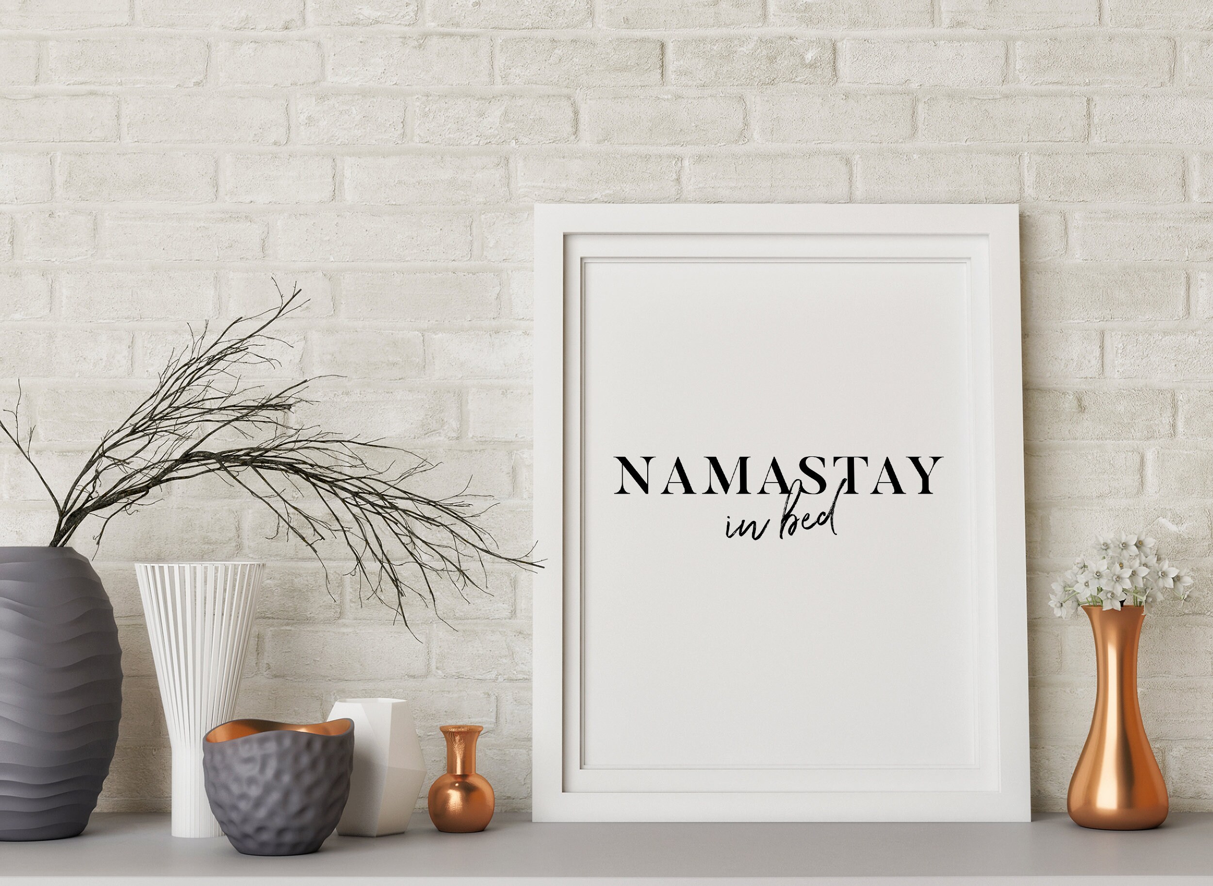Namastay in Bed Bedroom Decor Loft Printable Namaste in Bed | Etsy