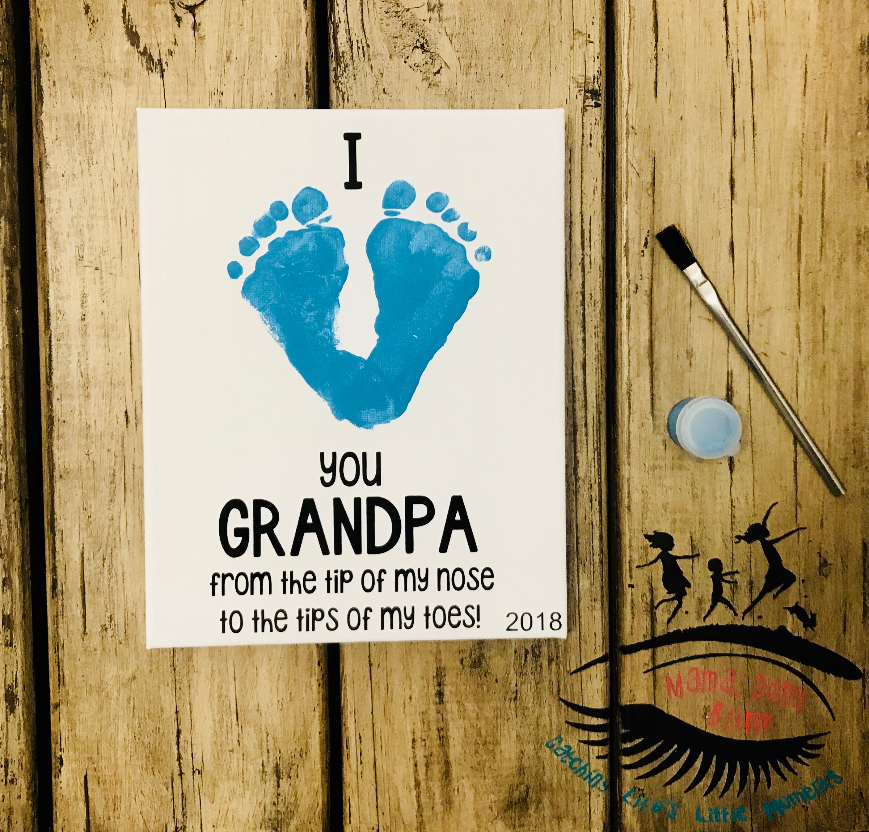 Grandpa footprint art