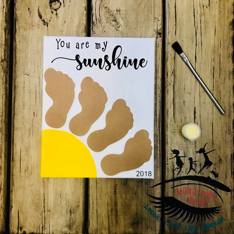 You Are My Sunshine Toddler Footprint Art Baby Footprint Etsy