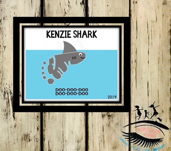 baby shark handprint